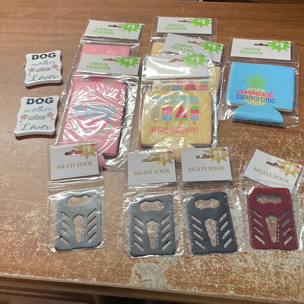Colorful Drink Holders and Multi Tools Set